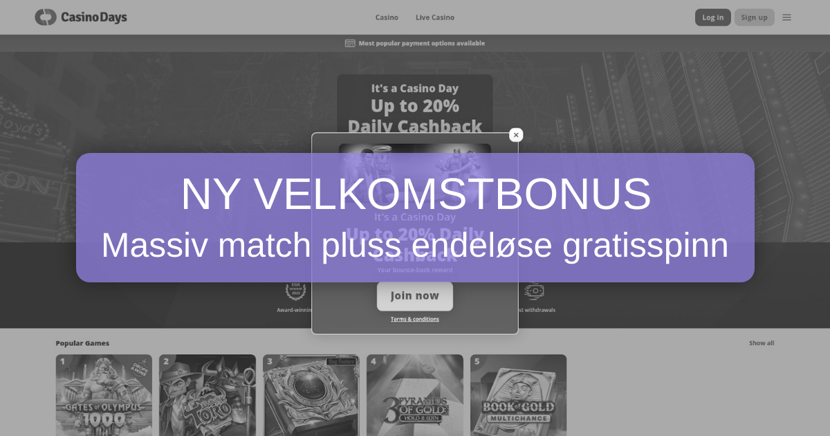 Casino Days Nettcasino for Norske Casinospillere